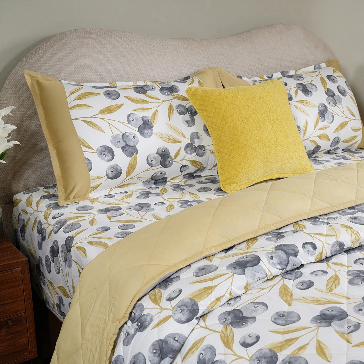 Sensory Bloom Myrtille 4 pcs Mustard Quilt Set