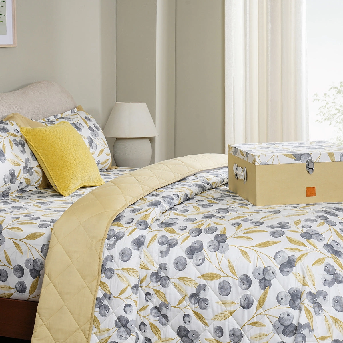Sensory Bloom Myrtille 4 pcs Mustard Quilt Set