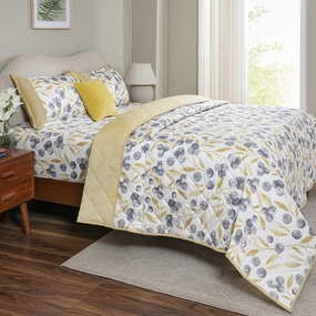 Sensory Bloom Myrtille 4 pcs Mustard Quilt Set