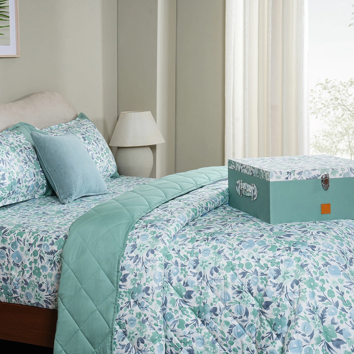 Sensory Bloom Zesty 4 pcs Aqua Quilt Set
