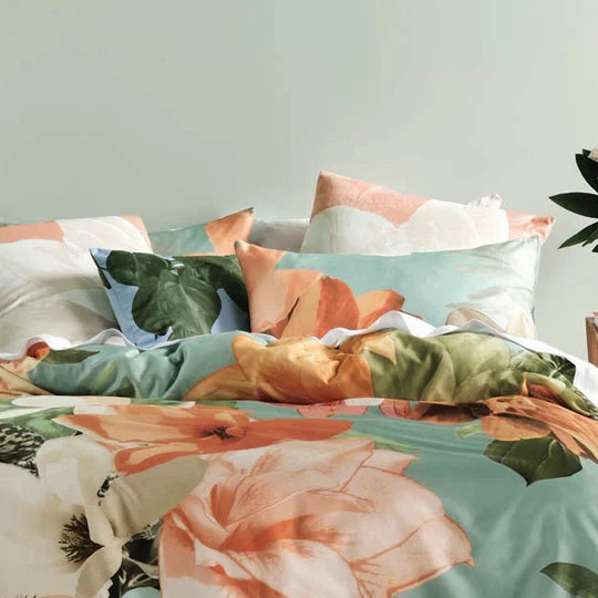 Shakira Leaf European Pillowcase by Linen House