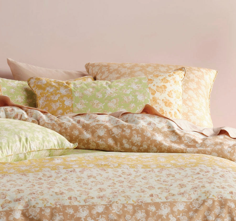 Shania Quilt Cover Set Range Honey