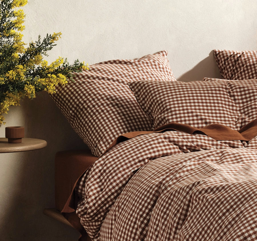 Springsteen Quilt Cover Set Range Cinnamon