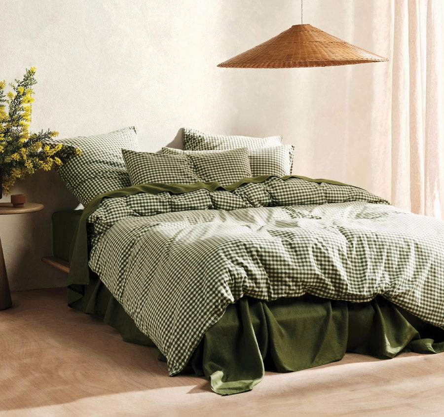 Springsteen Quilt Cover Set Range Moss