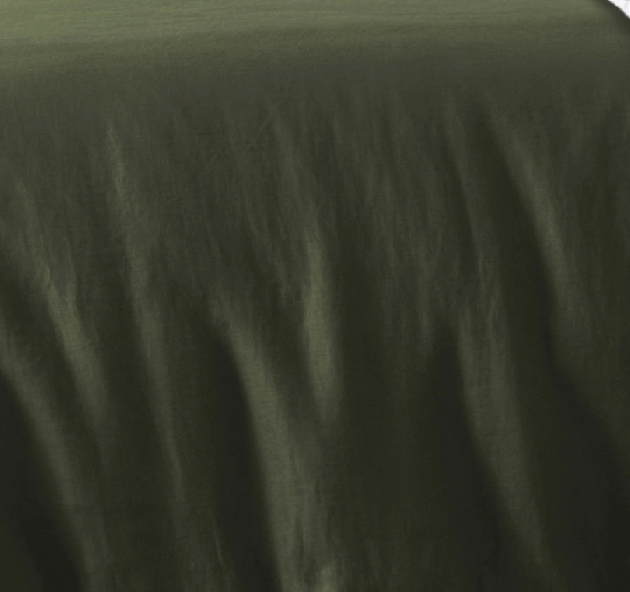 Stonewashed French Linen Quilt Cover Set Range Olive