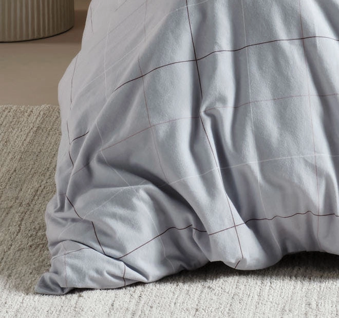 Straten Printed Flannelette Cotton Quilt Cover Set Range Sky