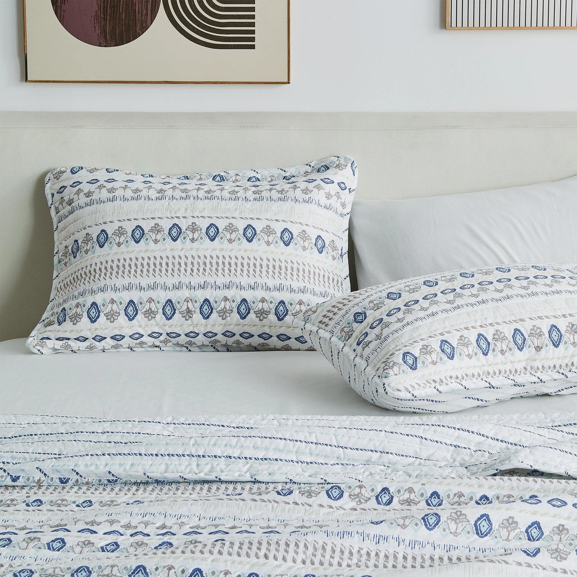 Striped Microfiber Quilt Set - Arista Collection
