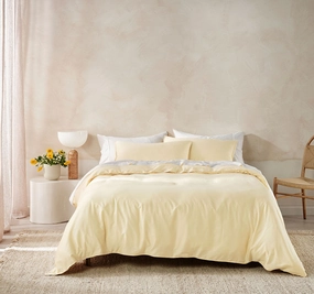 Surf Wash Quilt Cover Set Range Butter