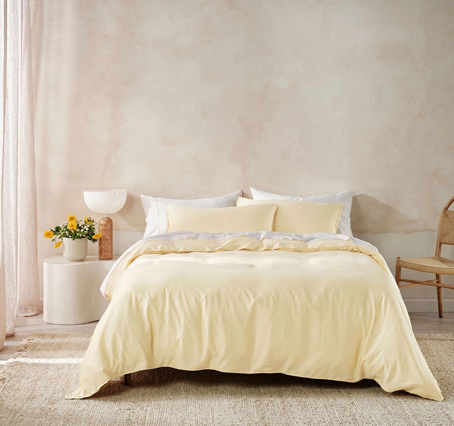 Surf Wash Quilt Cover Set Range Butter
