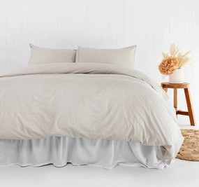 Temple Organic Cotton Quilt Cover Set Range Pebble
