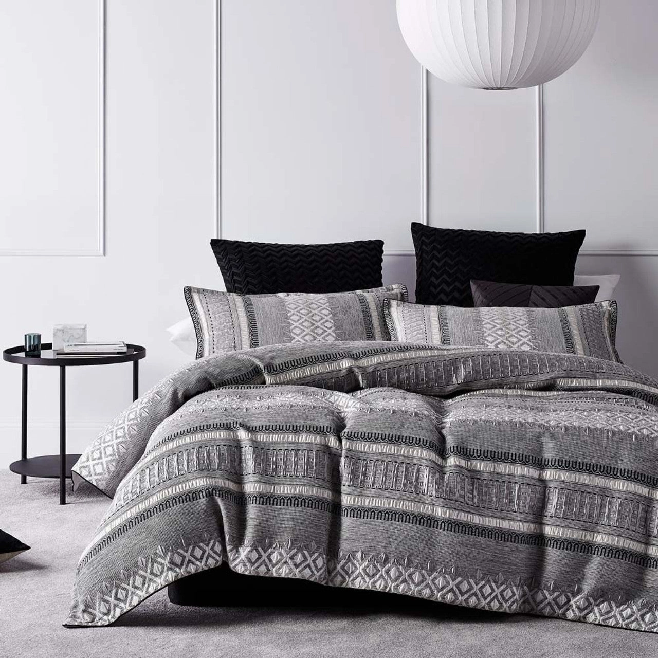Tribeca Steel Quilt Cover Set by Logan and Mason Platinum