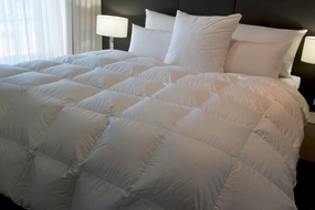 US Super King Size Baffle Boxed Comforter 90% White Polish Goose Down 2 Blanket Warmth