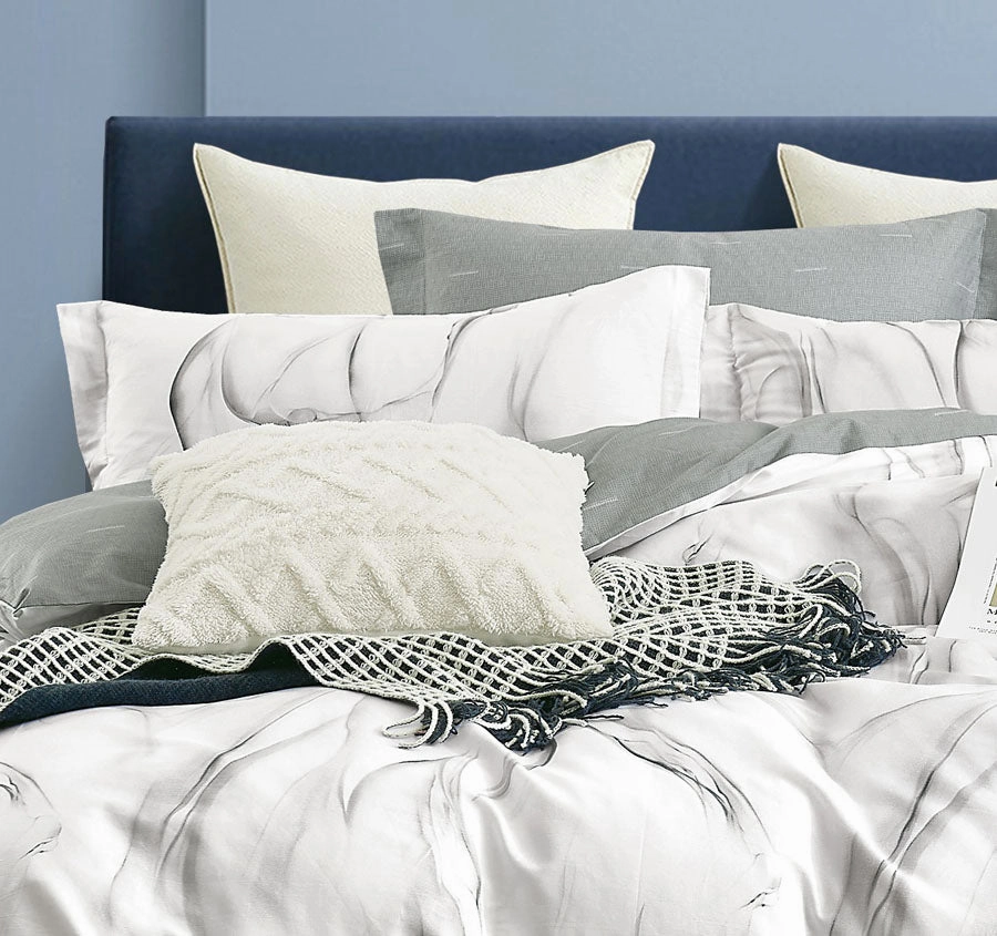 Vander Quilt Cover Set Range Soft Grey