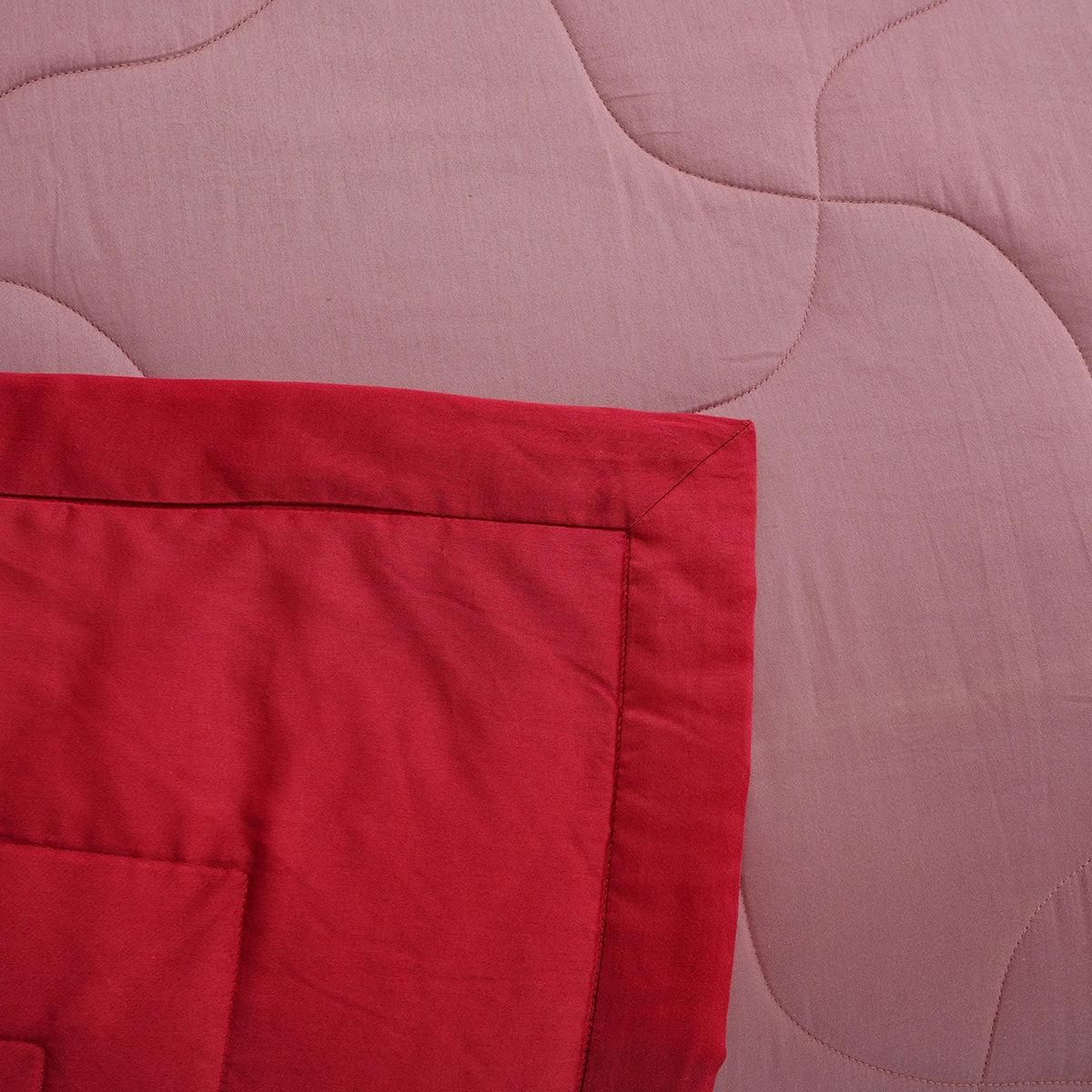 Vincent Reversible Brick Red/Cameo Brown Quilt/Quilted Bed Cover Set