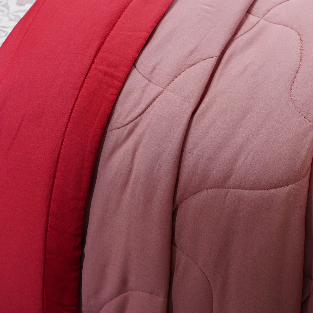 Vincent Reversible Brick Red/Cameo Brown Quilt/Quilted Bed Cover Set