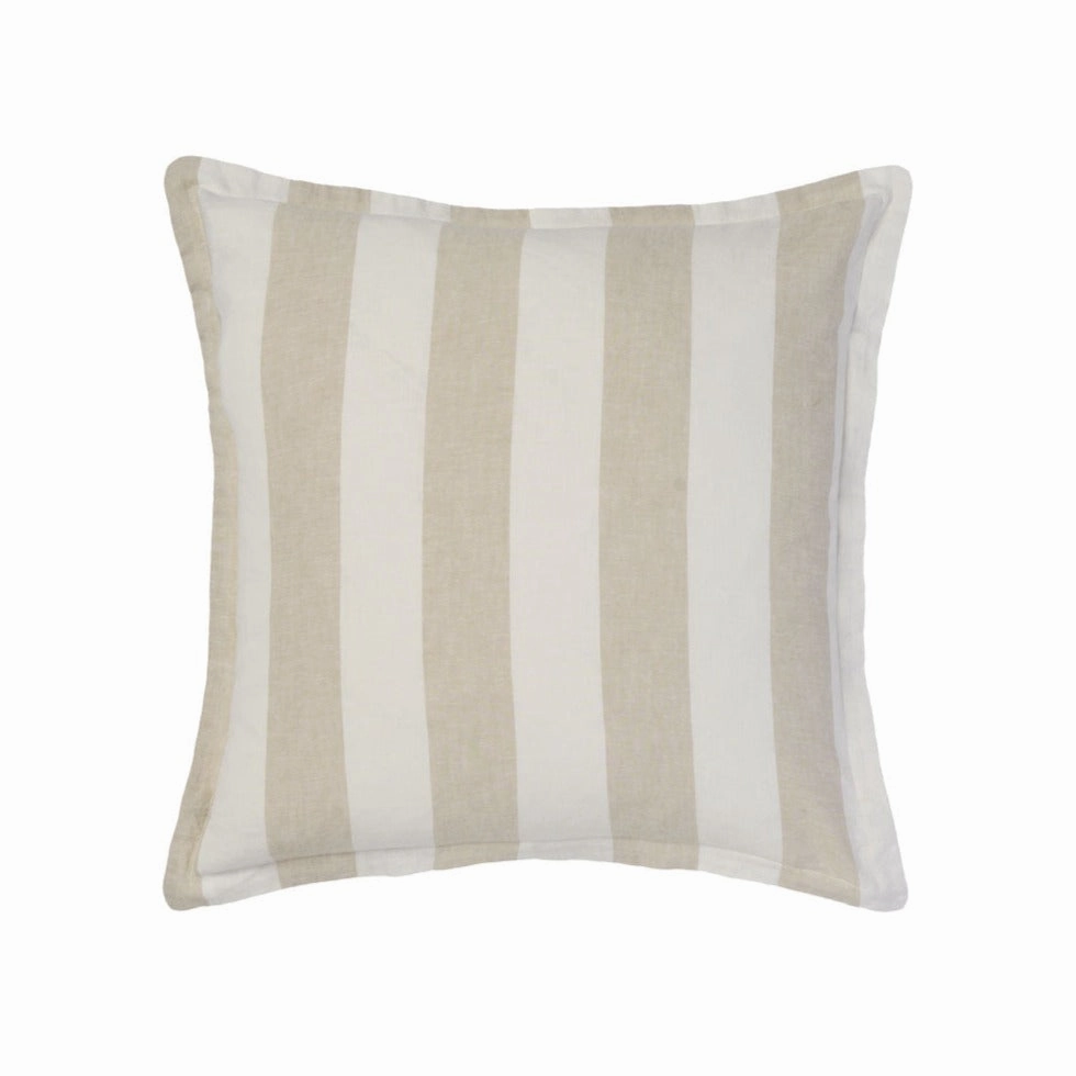 Vintage Stripe Natural Cushion 48 x 48cm by Linen house
