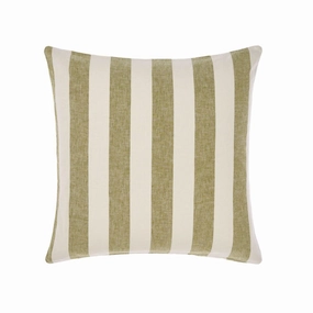 Vintage Stripe Pesto European Pillowcase by Linen House