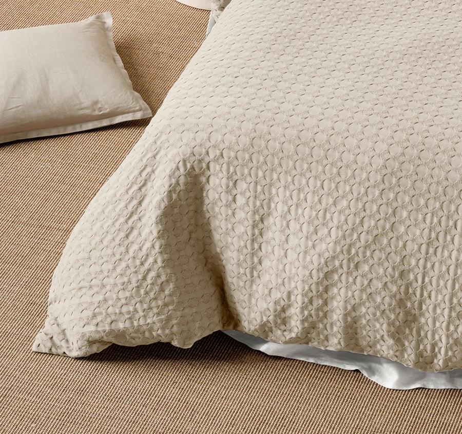 Vista Quilt Cover Set Range Pebble