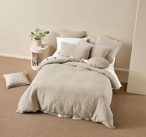 Vista Quilt Cover Set Range Pebble