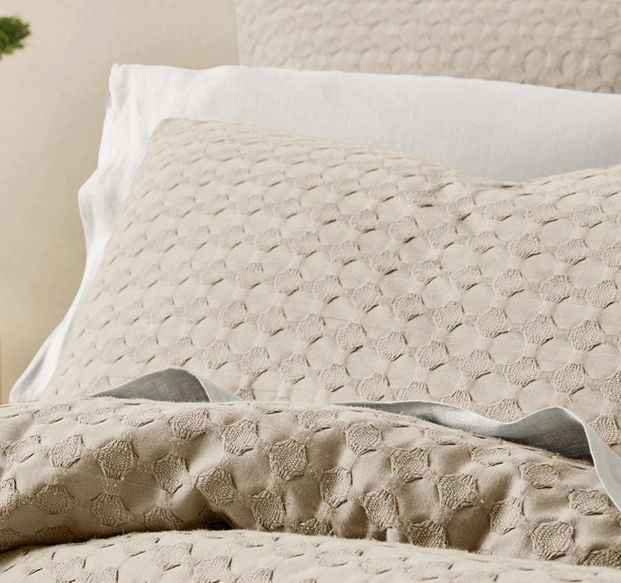 Vista Quilt Cover Set Range Pebble