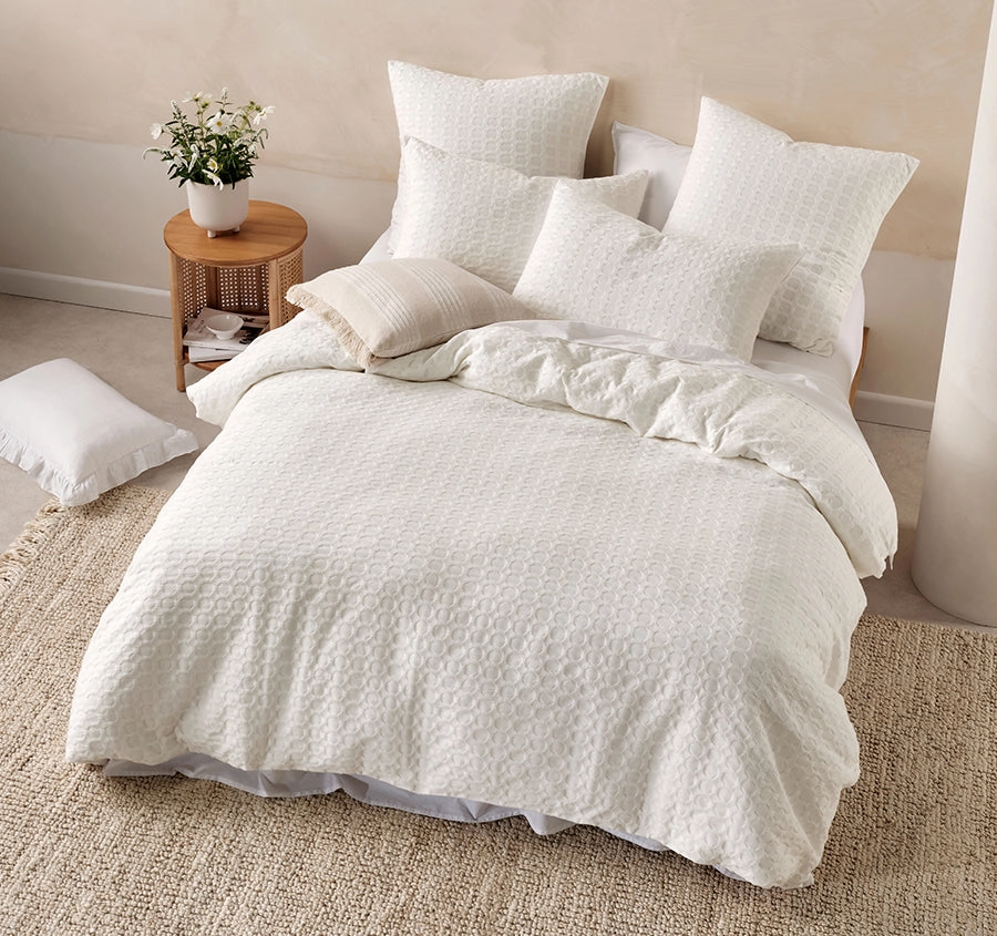 Vista Quilt Cover Set Range White