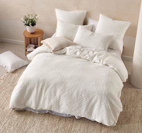 Vista Quilt Cover Set Range White