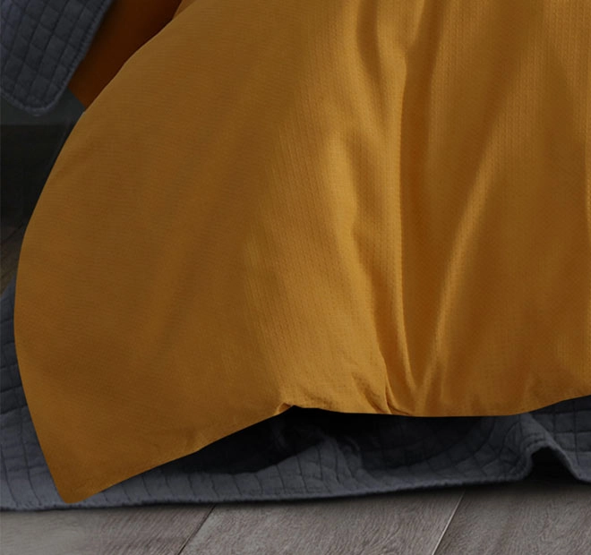 Waffle Quilt Cover Set Range Ochre