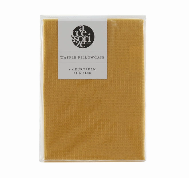 Waffle Quilt Cover Set Range Ochre