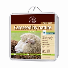 Washable Wool Quilt 500gsm by Caressed by Nature