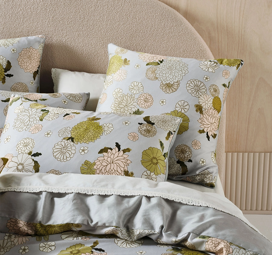 Zuri Quilt Cover Set Range Seafoam