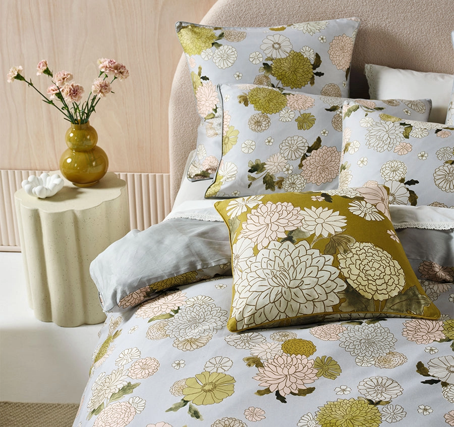 Zuri Quilt Cover Set Range Seafoam