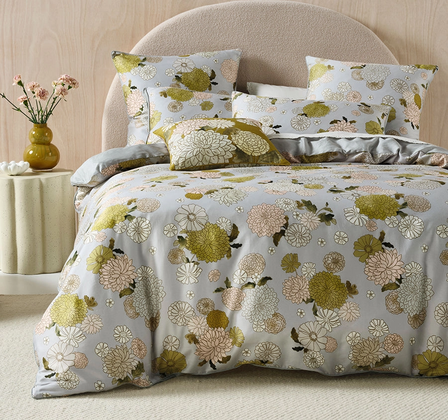 Zuri Quilt Cover Set Range Seafoam